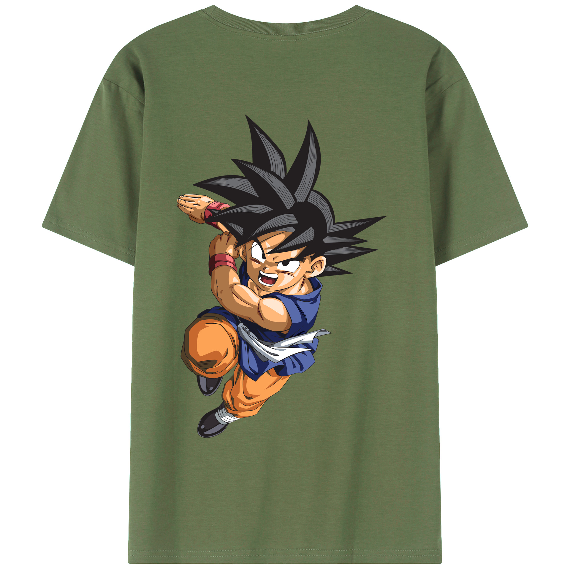 （画像用） ドラゴンボール 孫悟空（そん ごくう）Son Goku カカロット DRAGON BALL Kakarotto 綿100％ メンズ半袖Tシャツ（バックプリント） 通気性